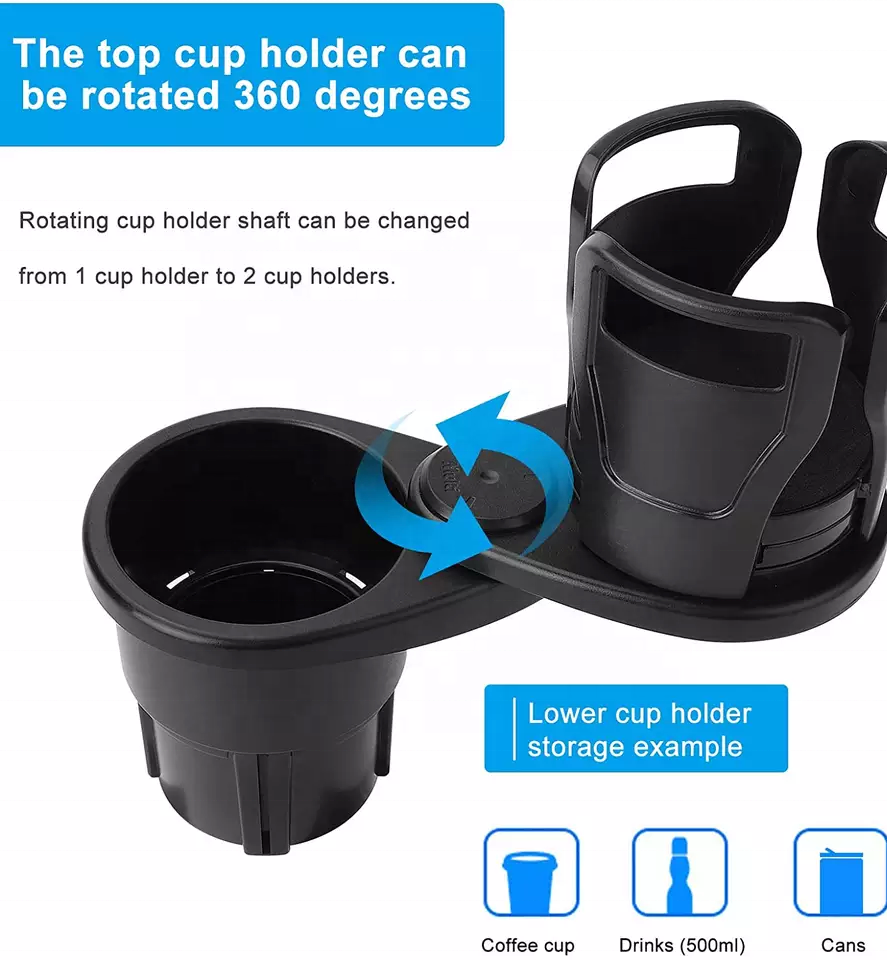 2-in-1 Universal Car Cup Holder Expander Adapter | 360° Rotating B<i></i>ase | GreatYuanTong